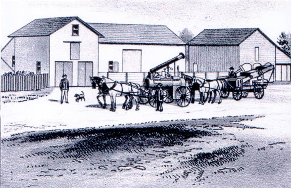 Barn and steam engine owned by William Garland.